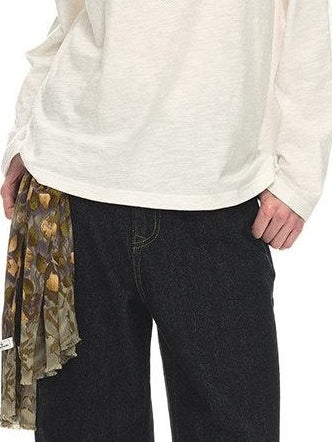 Country Moment Breathable Cotton Slub Loose Printed Women Graphic Citywalk Long Sleeve T-Shirts
