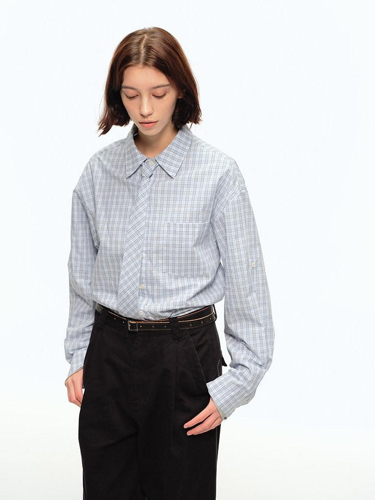 Country Moment Breathable Cotton Blue Green Plaid Button Long Sleeve Unisex Shirts