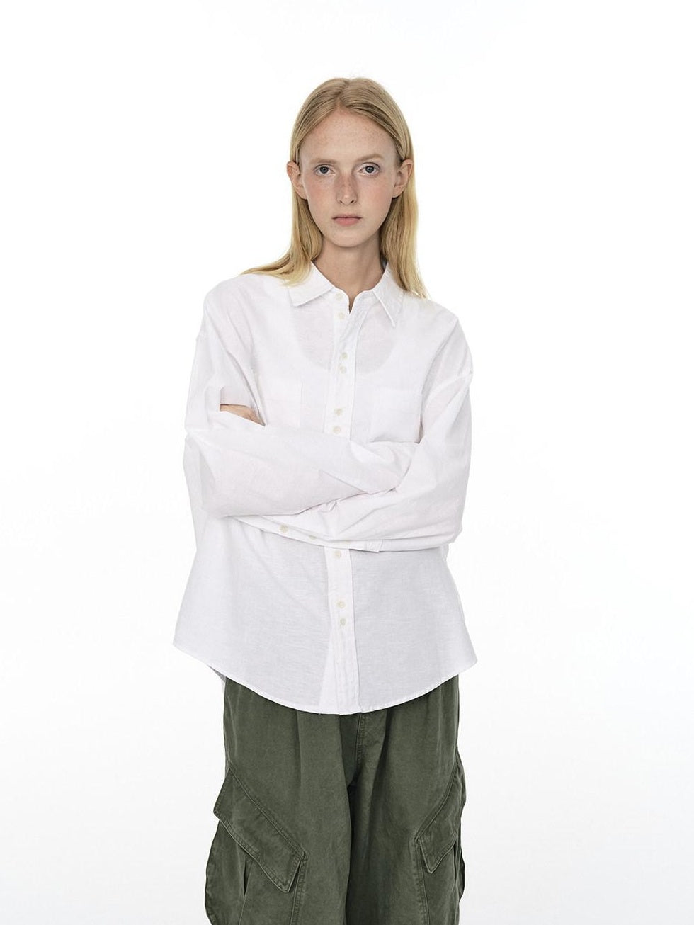 Country Moment Breathable Cotton Linen Loose Fit Button Front Collared Unisex Shirts