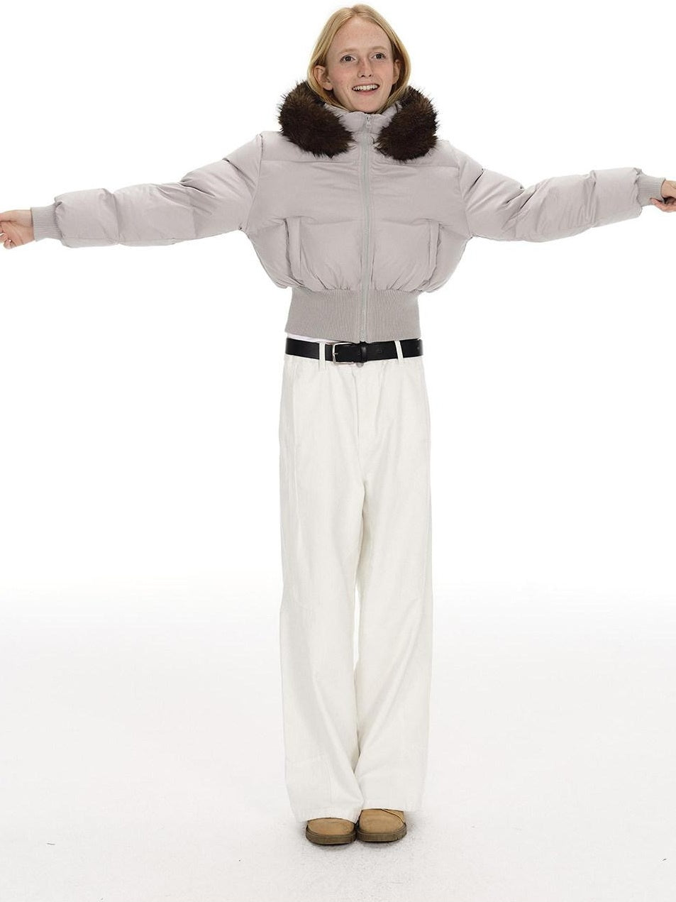 Country Moment Comfortable Cotton Mid Rise Straight Leg Unisex Casual Khaki White Cargo Pants