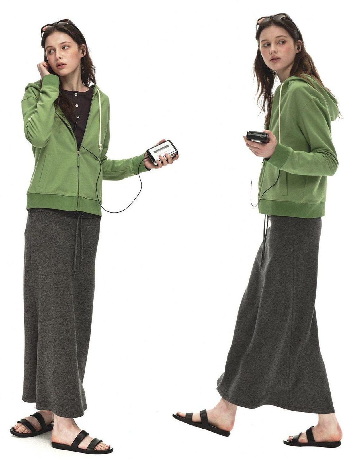 Country Moment Pure Cotton Slim Fit Cropped Zip Up Hooded Casual Youth Student Women Hoodie