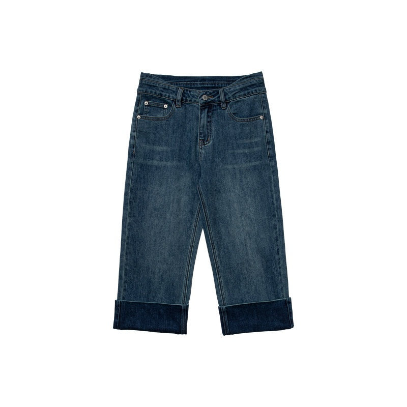 Country_Moment_High_Waist_Washed_Stretch_Straight_Leg_Denim_Blue_Mid-Length_Shorts_MISSTT