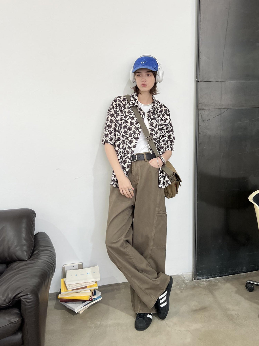 Country Moment Black White Floral Square Neck Loose Short Sleeve Casual Teen Americana Shirts