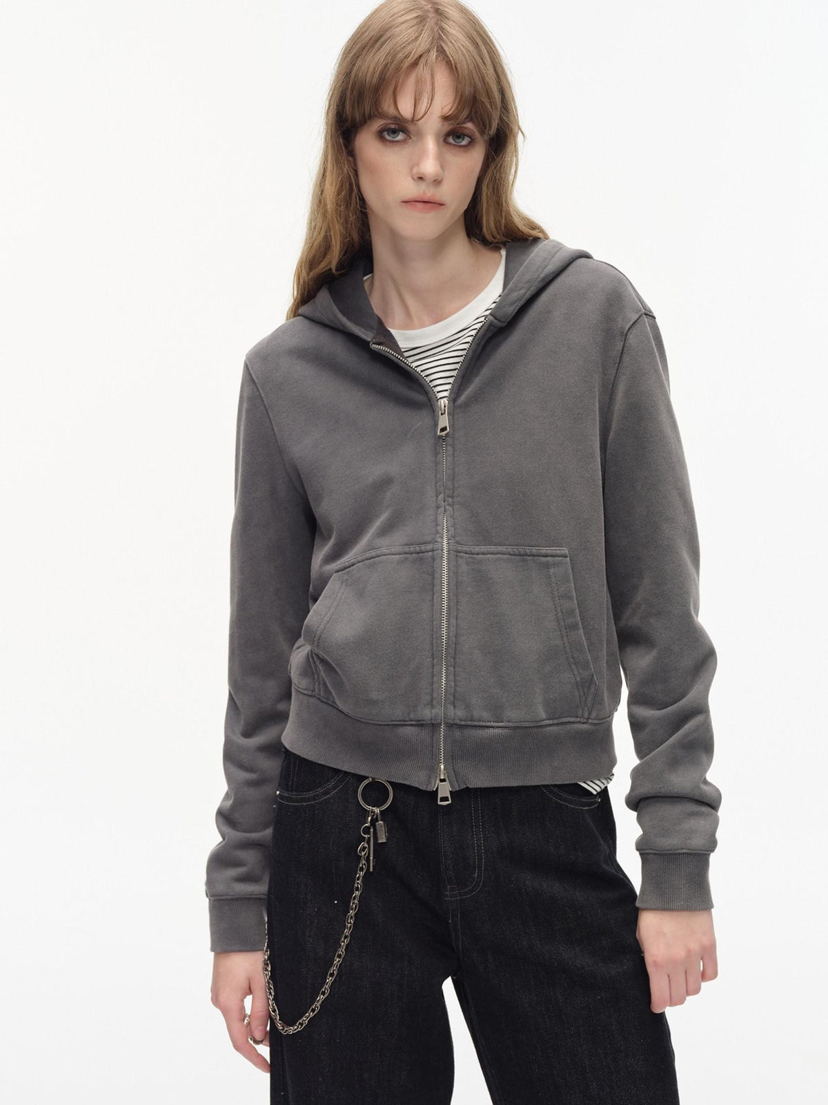 Country Moment Warm 100 Percent Cotton Slim Fit Cleanfit Zip Up Unisex Daily Midweight Hoodie