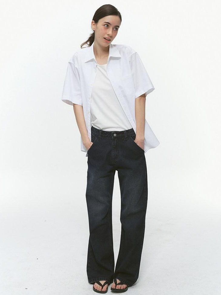 Country Moment Durable 100 Percent Cotton Loose Fit Short Sleeve Collared Unisex Solid Shirts