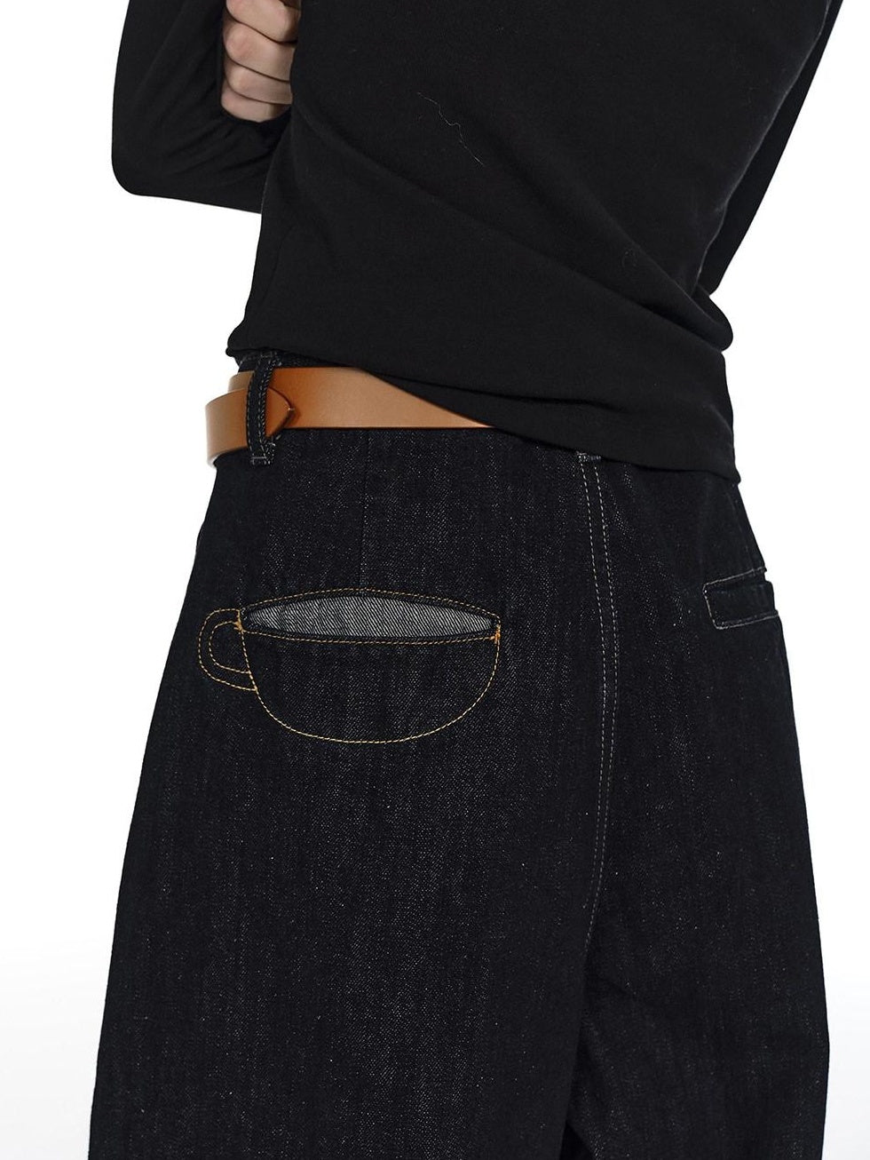Country Moment Mid Rise Pure Cotton Raw Denim Casual Zip Fly Unisex Daily Wear Wide Leg Jeans