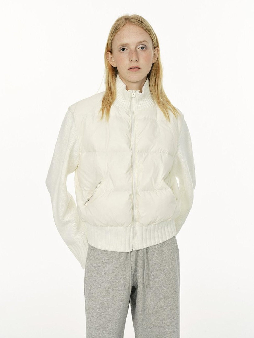 Country Moment 650Fp White Duck Down Warm Patchwork Short Stand Collar Women Nylon Down Jackets