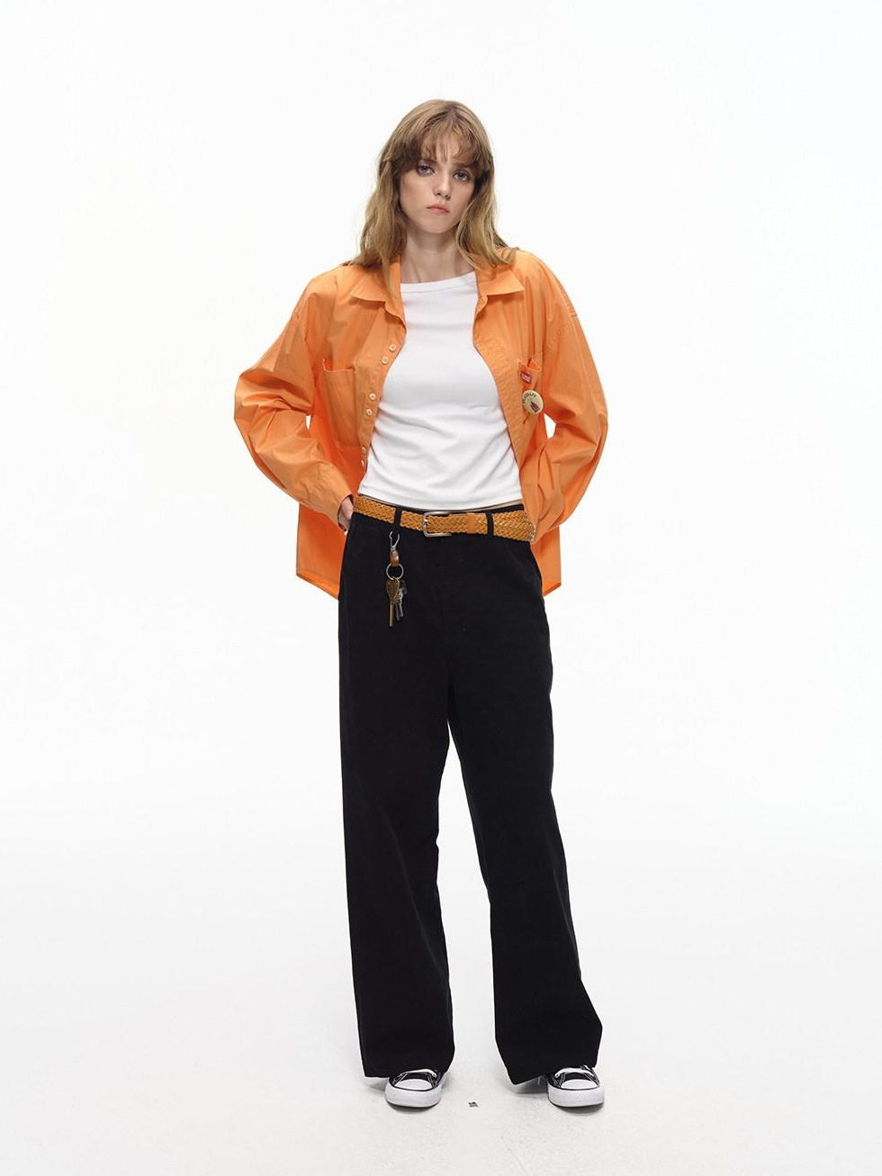 Country Moment Washed Cotton Durable Mid Rise Relaxed Zip Fly Youth Casual Wide Leg Pants