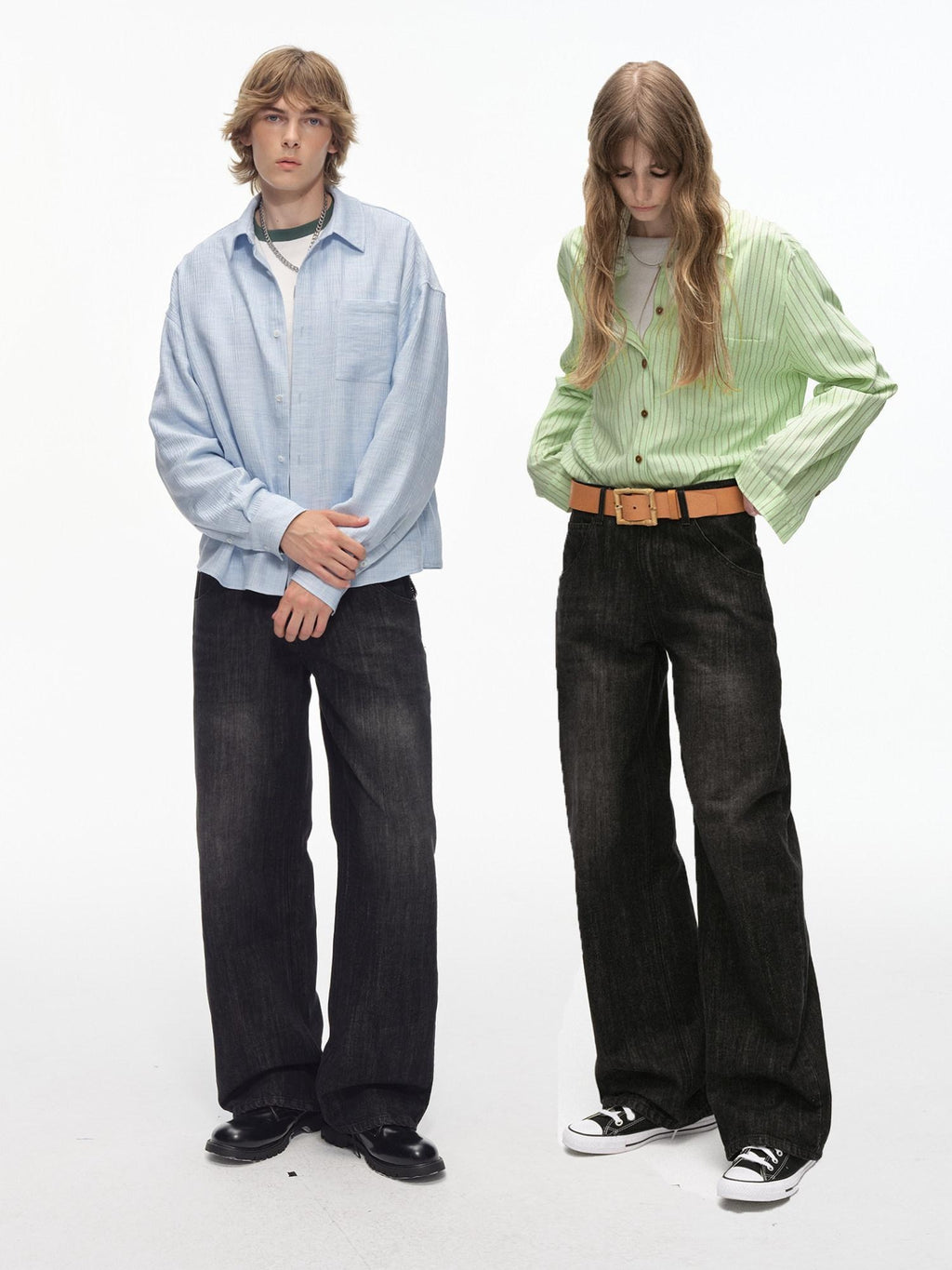 Country Moment Gradient Wash Vintage Low Rise Loose Fit Casual Cotton Youth Straight Leg Jeans