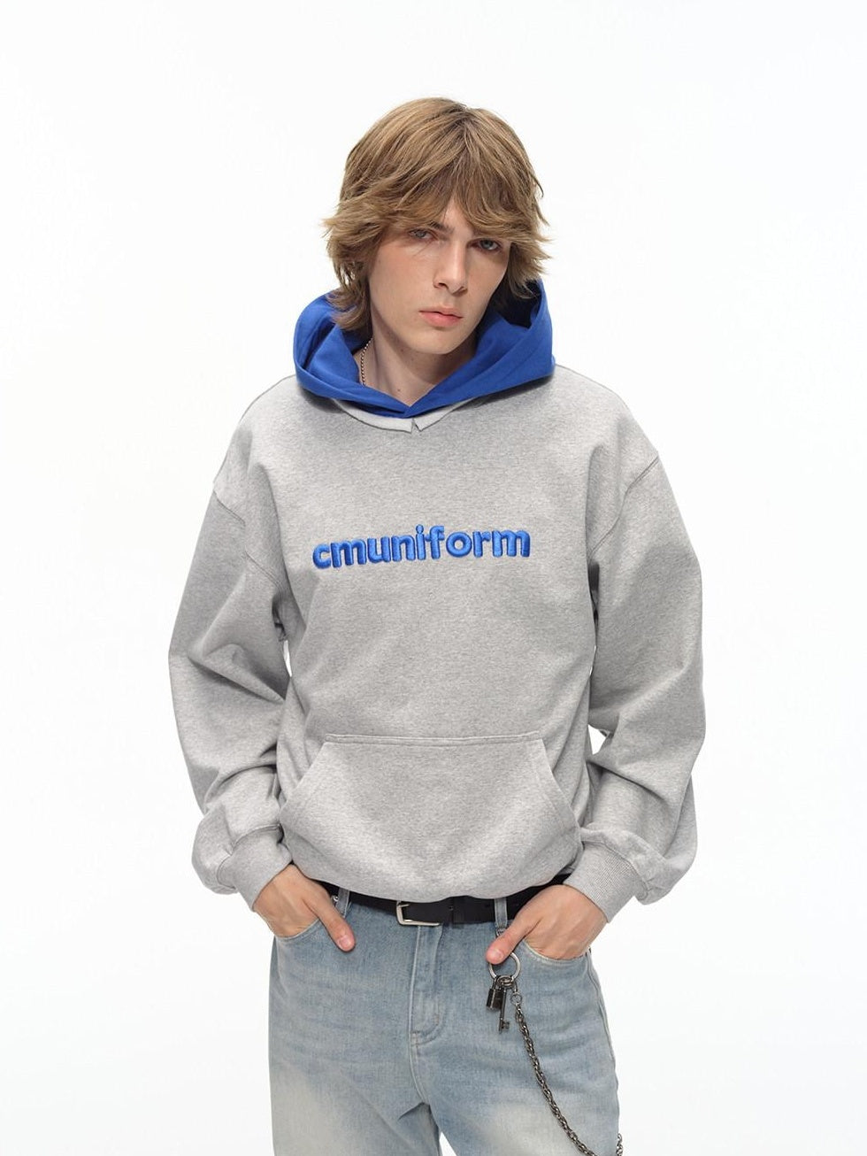 Country Moment Warm Thick Oversized Colorblock Cotton Blend Unisex Casual Letter Print Hoodie