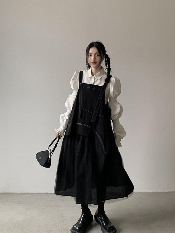 DDGIRL studio Shape Retaining Office Straight Fit Polo Collar Button Long Sleeve Women Blouses