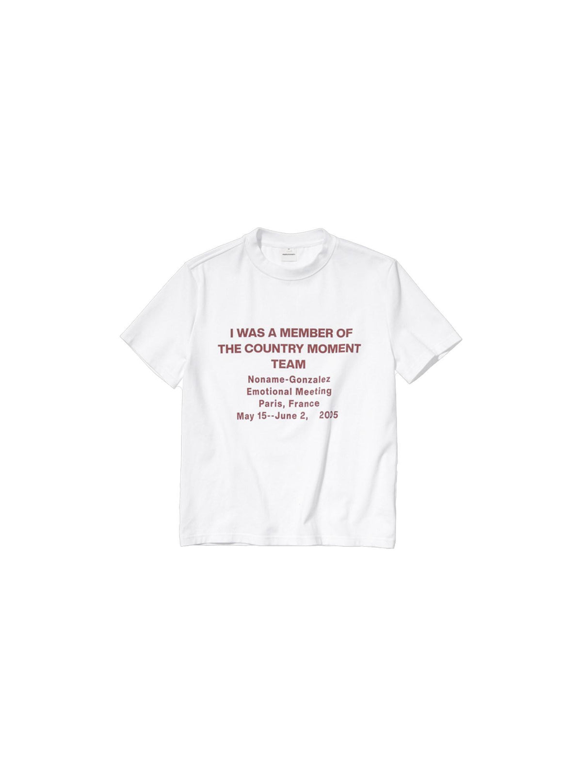 Country Moment Soft Cotton Stretch Loose Letter Print Unisex White Neck Short Sleeve T-Shirts