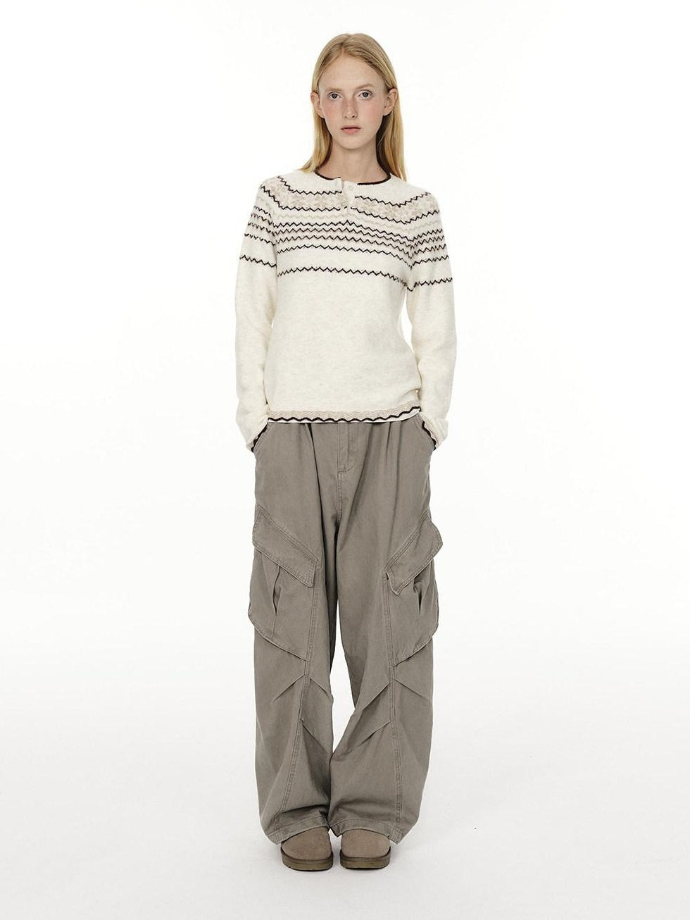 Country Moment Durable Cotton Loose Fit Workwear Button Fly Utility Pockets Cargo Pants