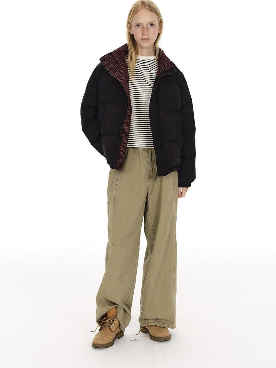 Country Moment Comfortable Cotton Mid Rise Straight Leg Unisex Casual Khaki White Cargo Pants