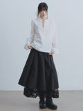 DDGIRL_studio_Breathable_Non_Deforming_Ruffle_Collar_Bell_Sleeve_Straight_Cut_Commuter_Shirts_MISSTT