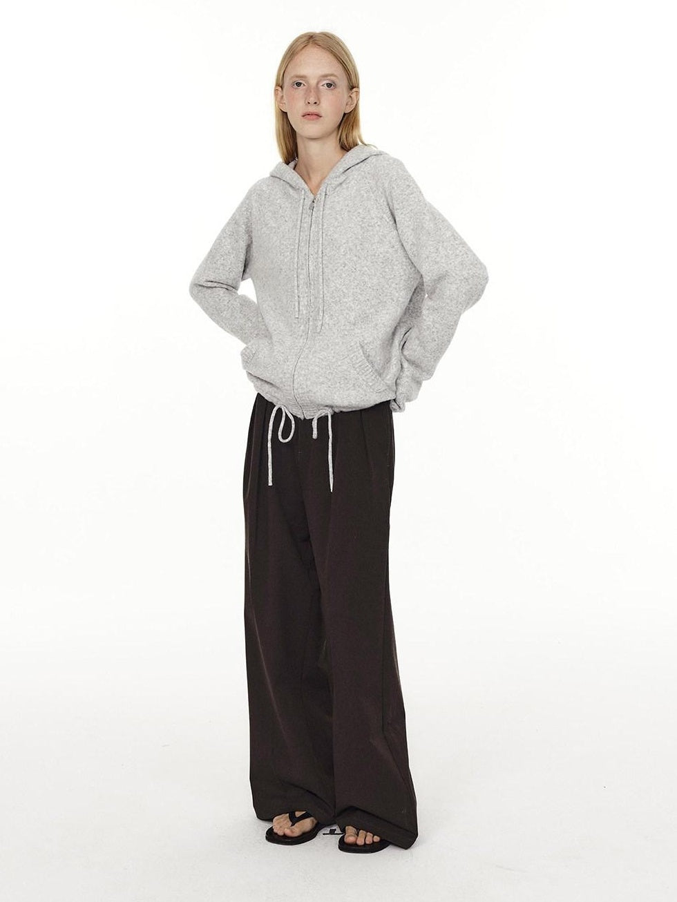 Country Moment Wrinkle Resistant Pleated Mid Rise Relaxed Straight Cut Casual Wide Leg Pants