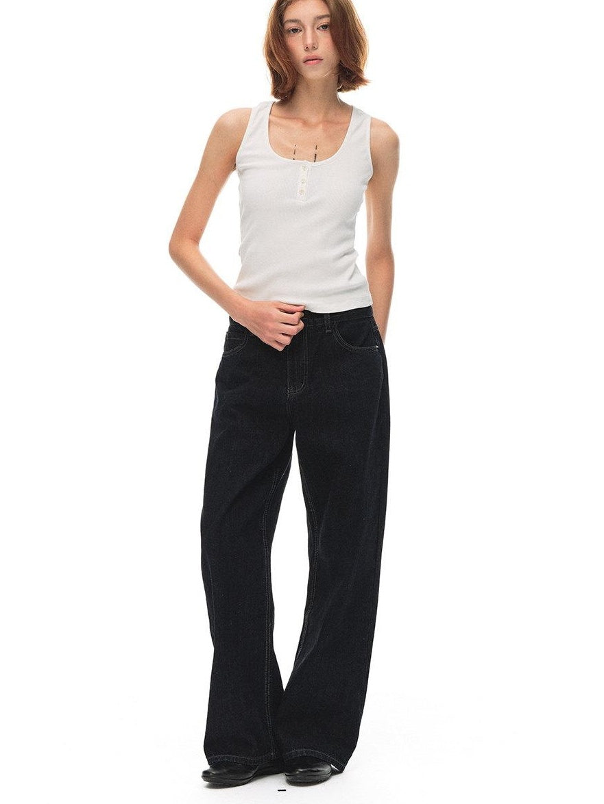 Country Moment Moisture Wicking High Stretch Slim Ribbed U Neck Daily Cotton Viscose Tank Tops