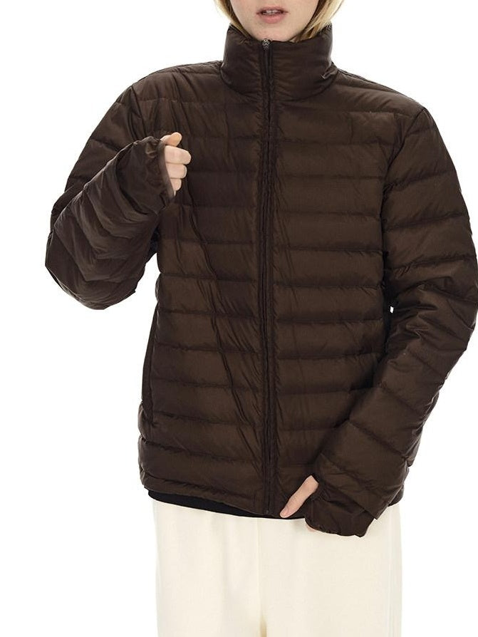 Country Moment Lightweight Warm Short Stand Collar Casual Unisex Nylon White Duck Down Jackets