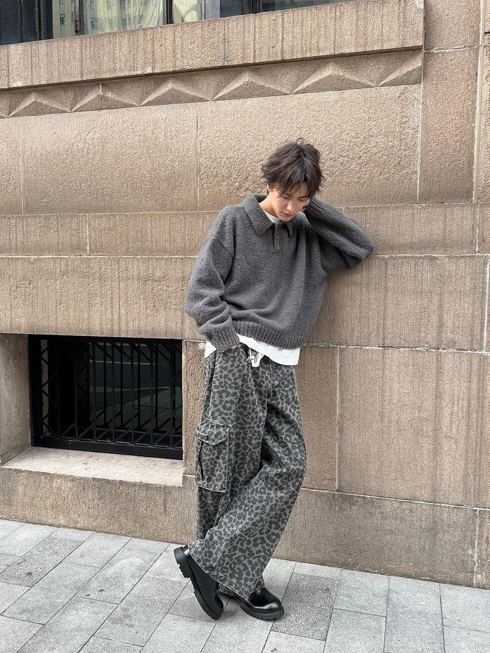 Country Moment Shape Retention Loose Fit Turn Down Collar Unisex Everyday Knit Sweaters