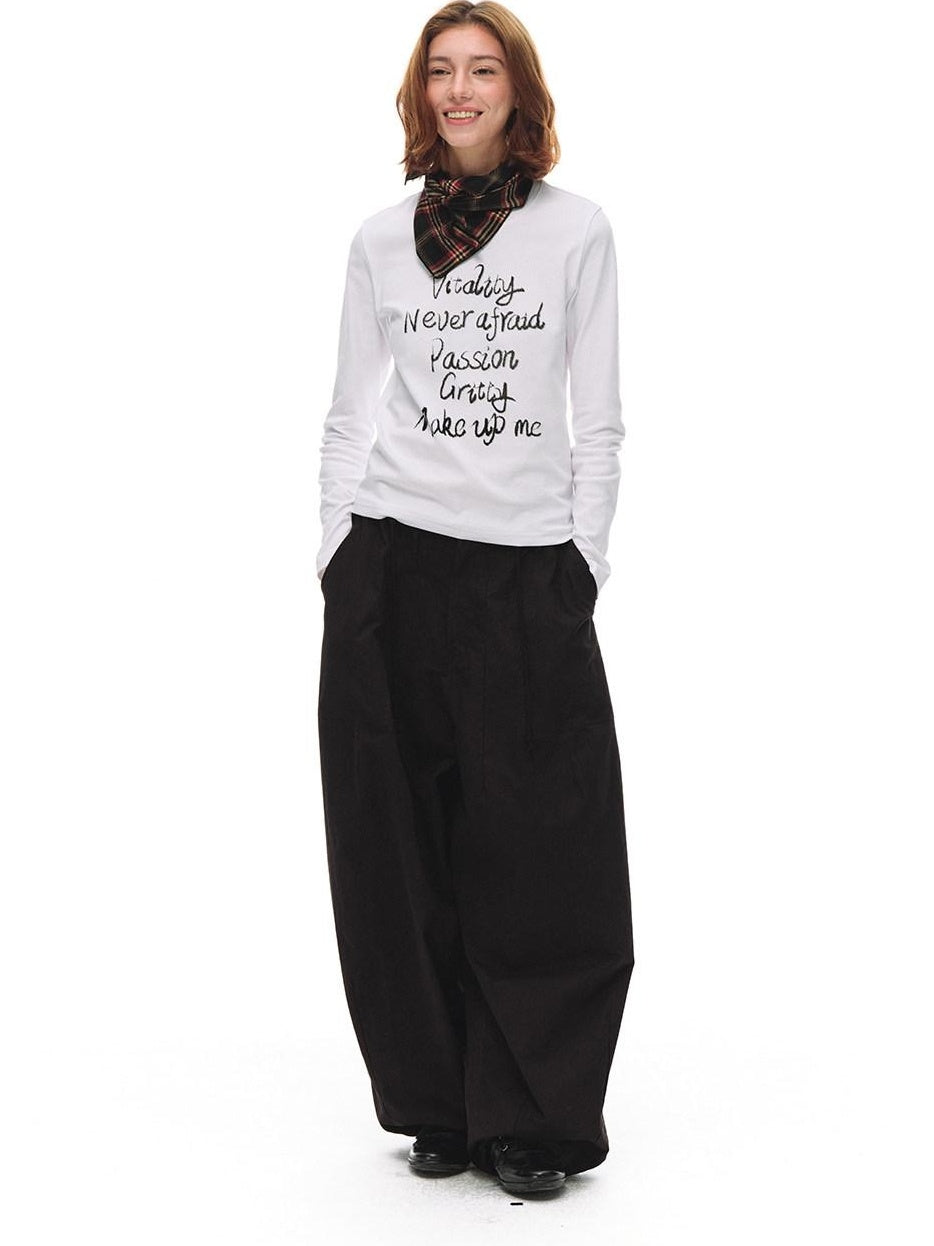 Country Moment 100% Cotton Breathable Letter Print Casual Women Citywalk Long Sleeve T-Shirts