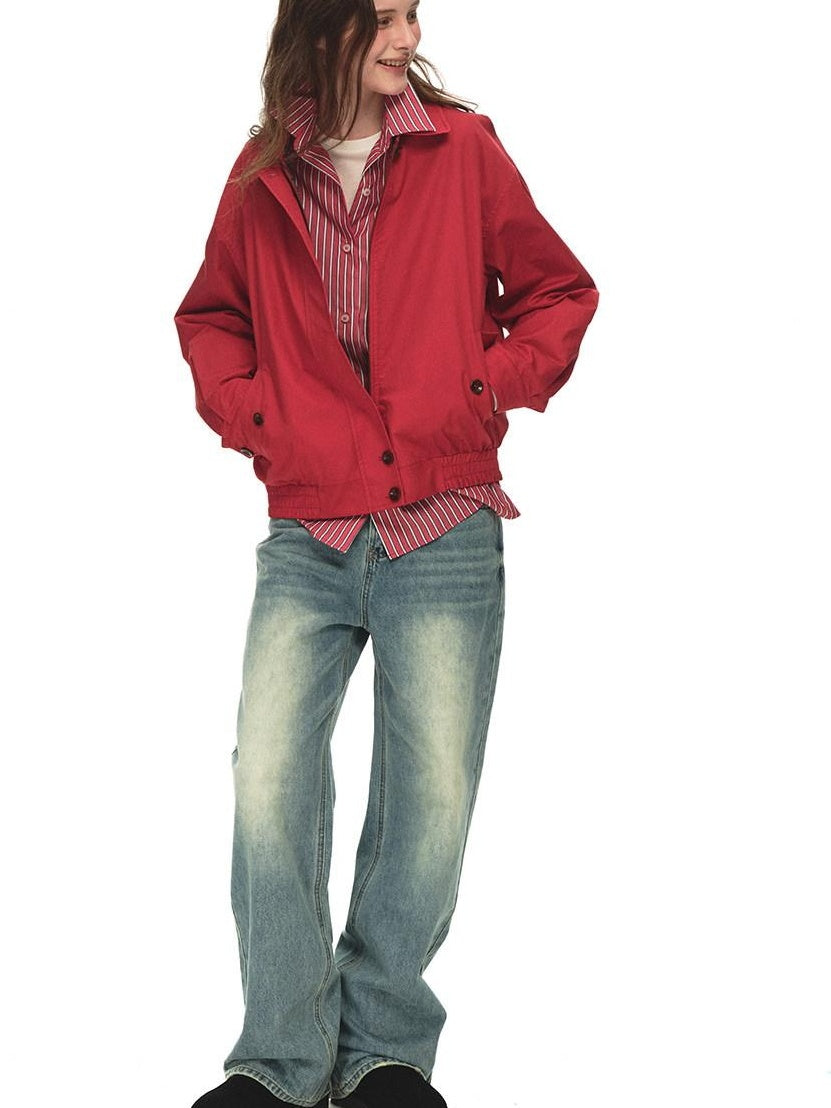 Country Moment Breathable Cotton Blend Gradient Wash Relaxed Mid Rise Unisex Wide Leg Jeans
