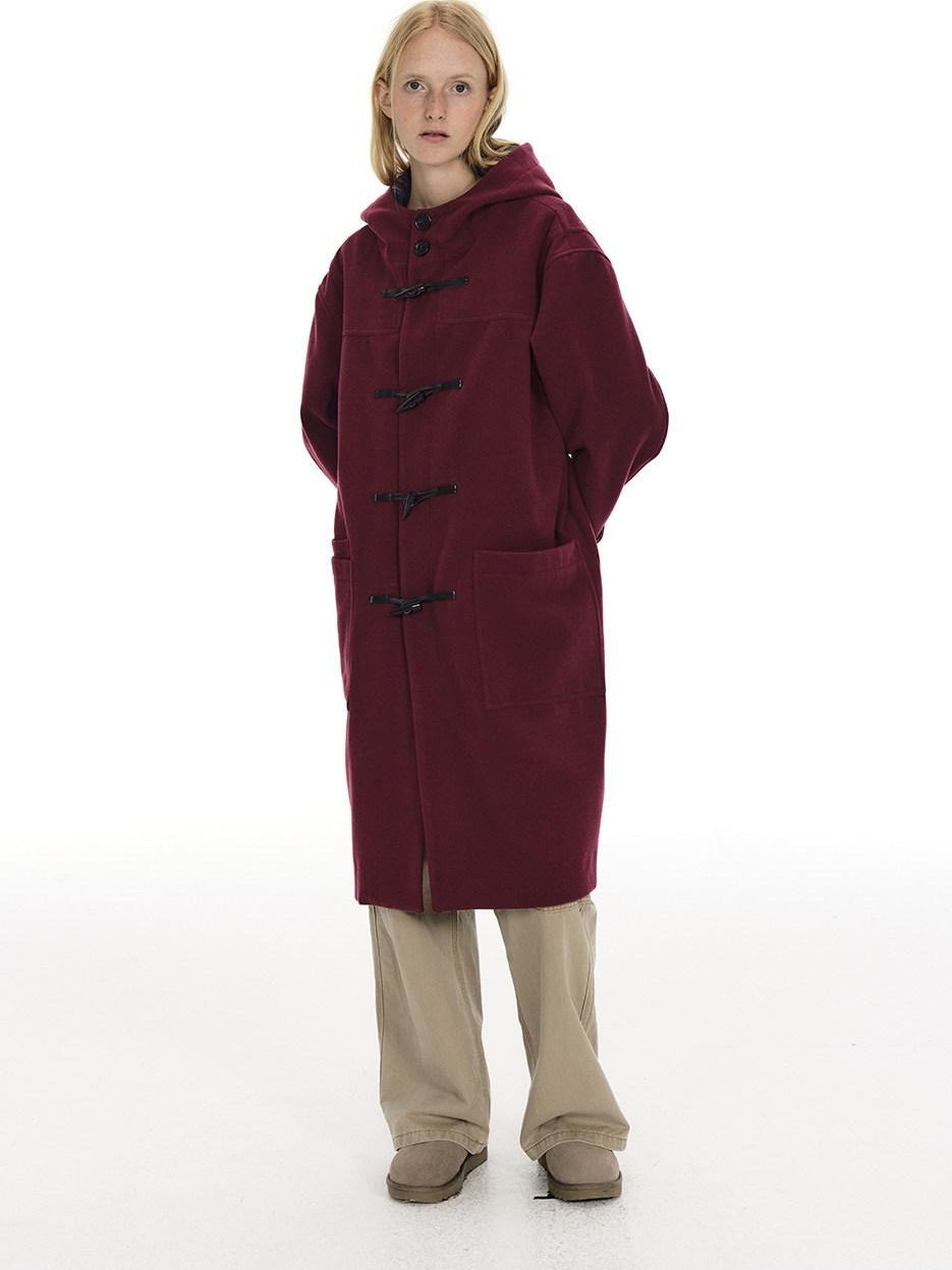 Country Moment Warm Hooded Relaxed Fit Horn Toggle Midlength Youth Collegiate Red Long Coats