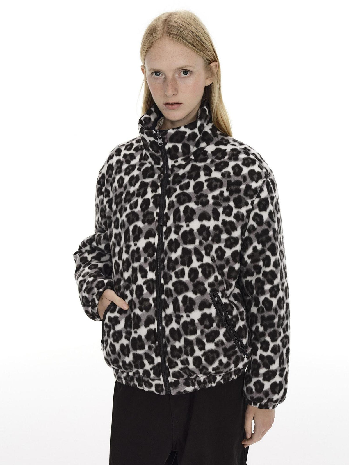 Country Moment Reversible Cotton Lined Oversized Stand Collar Youth Navy Puffer Jackets