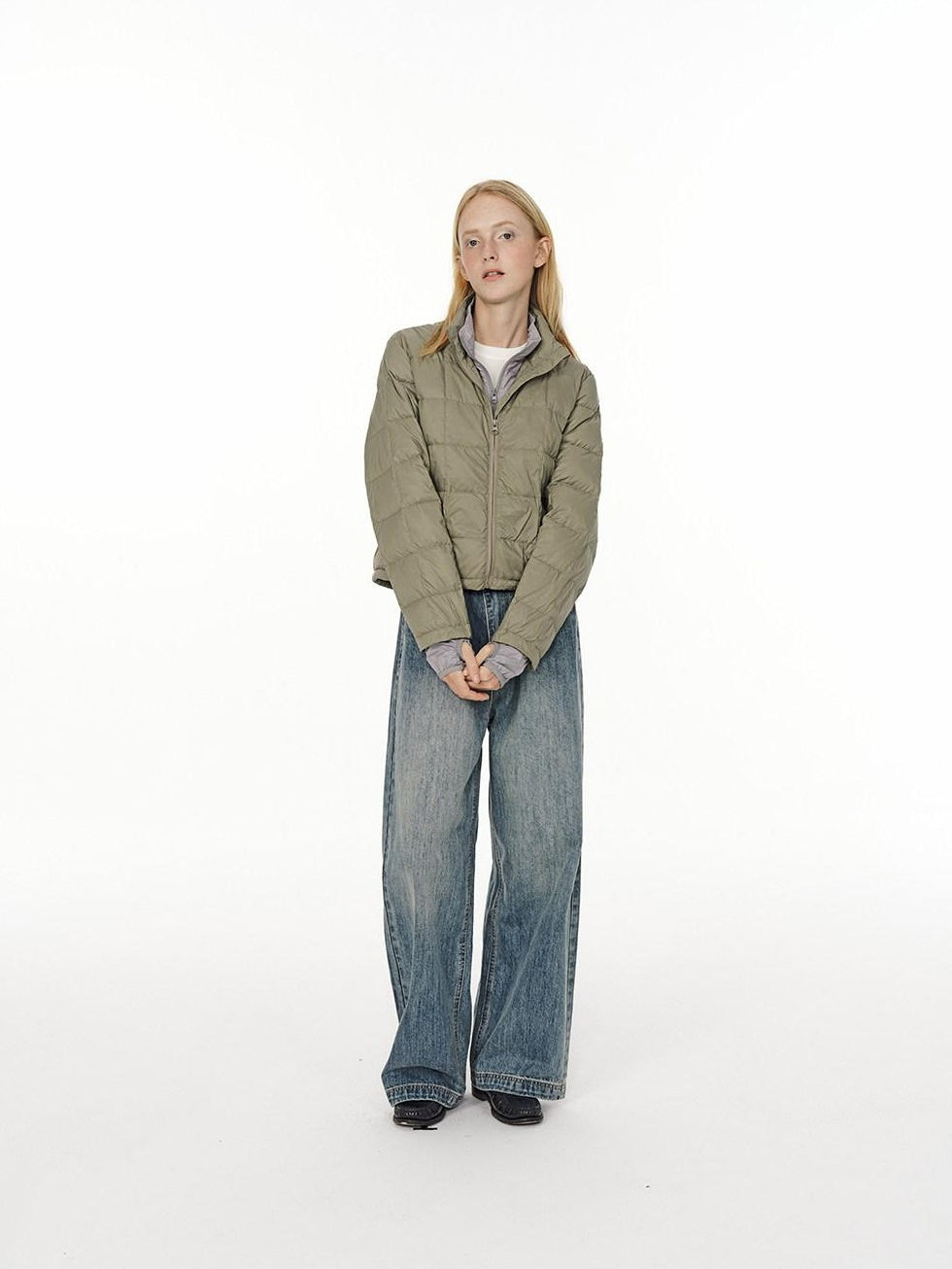 Country Moment High Waist Button Fly Non Stretch Blue Cotton Casual Youth Straight Leg Jeans