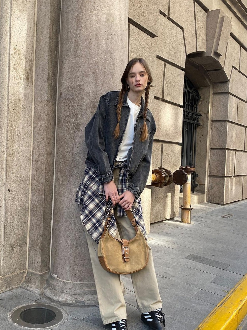 Country Moment Washed Cotton Loose Mid Rise Cargo Pockets Youth Everyday Khaki Straight Pants