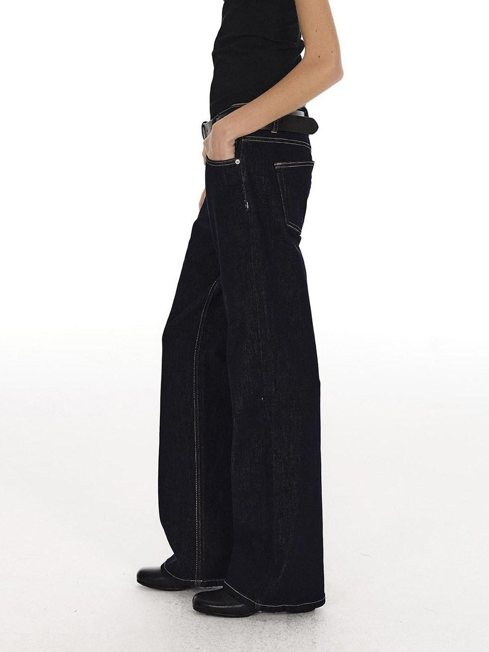 Country Moment Breathable Cotton Mid Rise Washed Casual Women Wide Leg Jeans