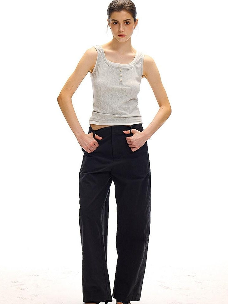 Country Moment Ribbed Moisture Wicking Slim Halter Cotton Stretch Women Casual Tank Tops