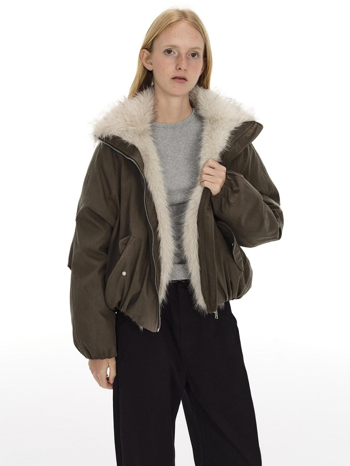 Country Moment 90% White Duck Down 650Fp Fur Collar Loose Short Women City Casual Down Jackets