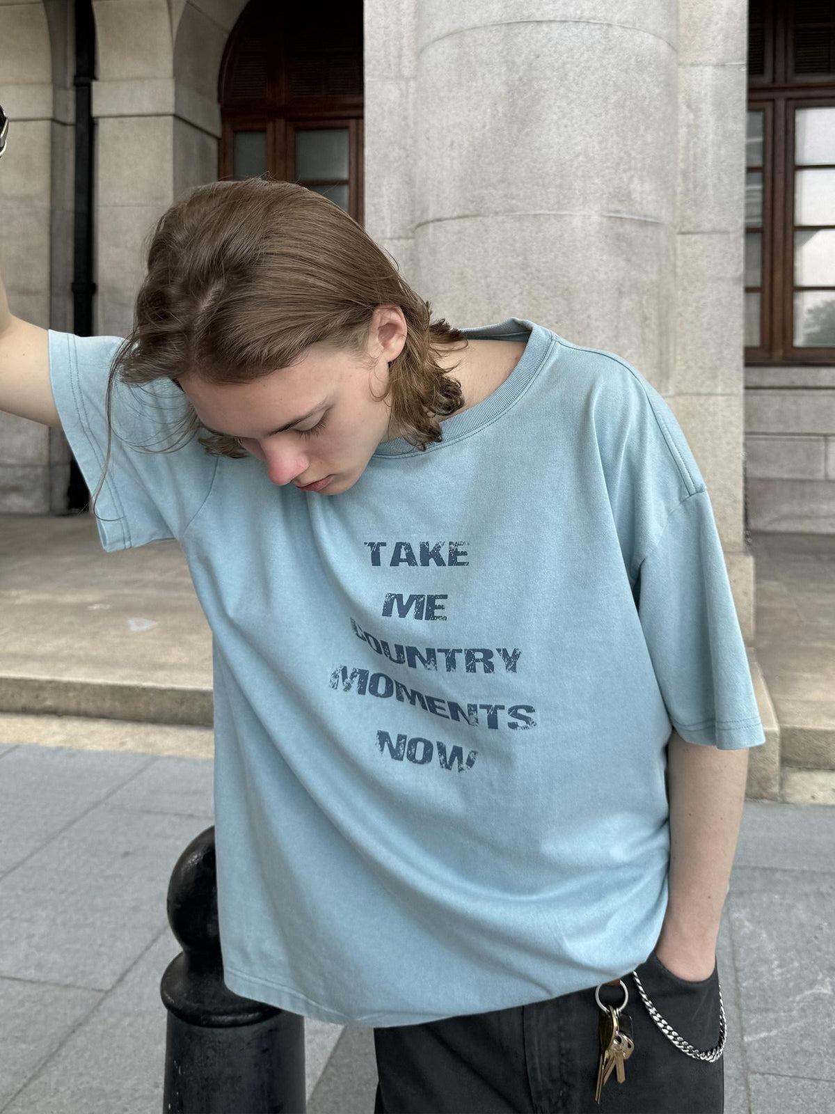 Country Moment 100% Cotton Loose Fit Round Neck Teen Letter Graphic Short Sleeve T-Shirts