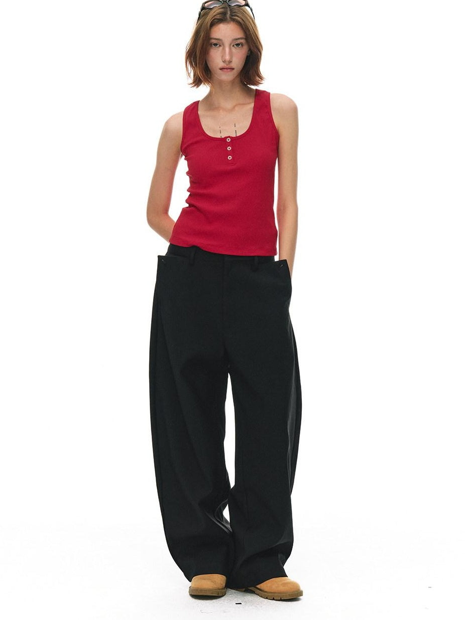 Country Moment Moisture Wicking High Stretch Slim Ribbed U Neck Daily Cotton Viscose Tank Tops