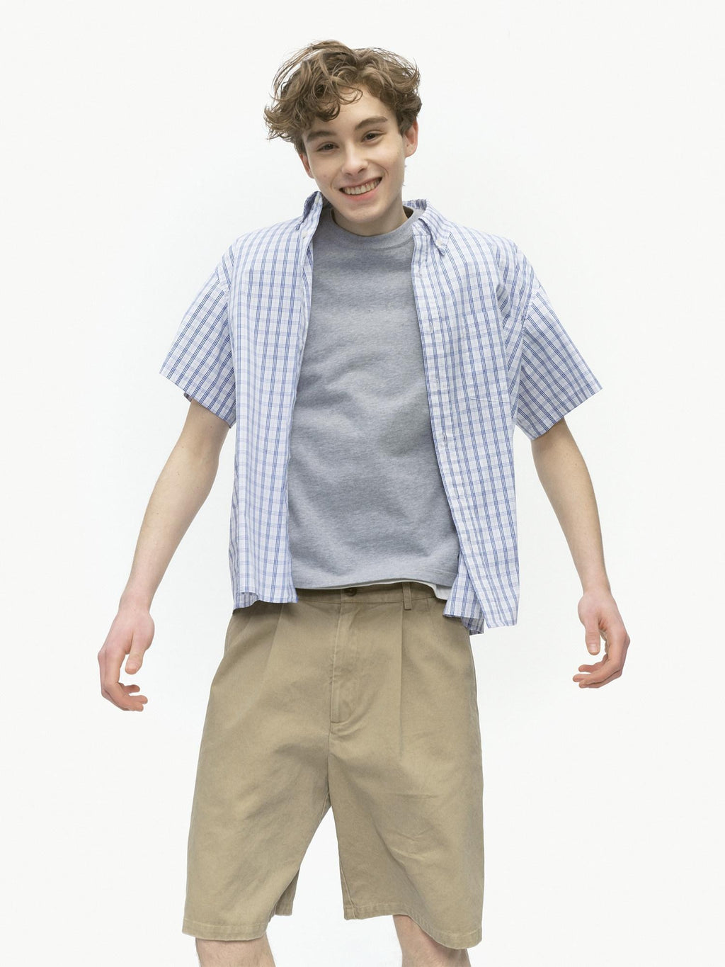 Country Moment Breathable Cotton Blend Loose Plaid Button Up Short Sleeve Collared Shirts