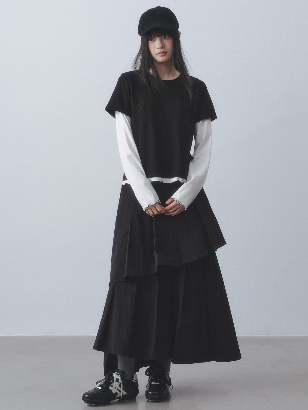 DDGIRL_studio_Retains_Shape_Double_Lined_Pleated_High_Waist_Women_Cotton_Blend_Maxi_Skirts_MISSTT