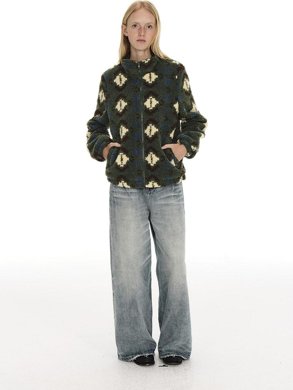 Country Moment Warm Sherpa Lined Loose Fit Toggle Detail Ethnic Men Commuter Cropped Jackets