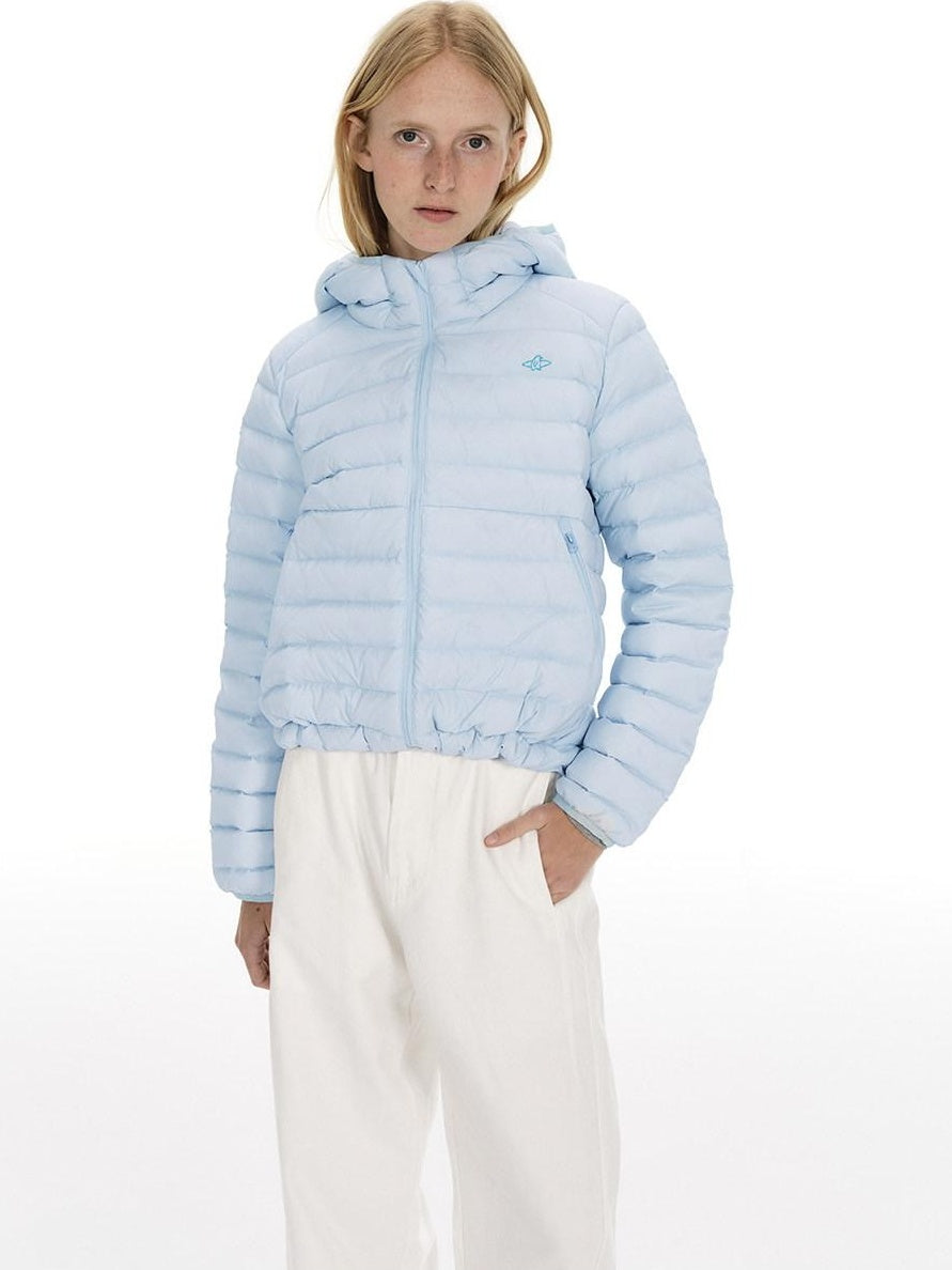 Country Moment 90 Percent White Duck Down Casual Short Hooded Zipper Women Down Jackets