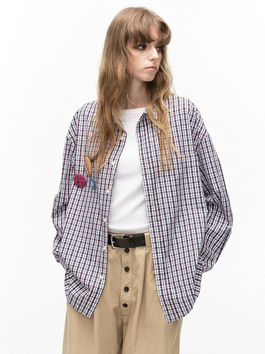 Country Moment Loose Cotton Plaid Button Front Turn Down Collar Unisex Long Sleeve Shirts