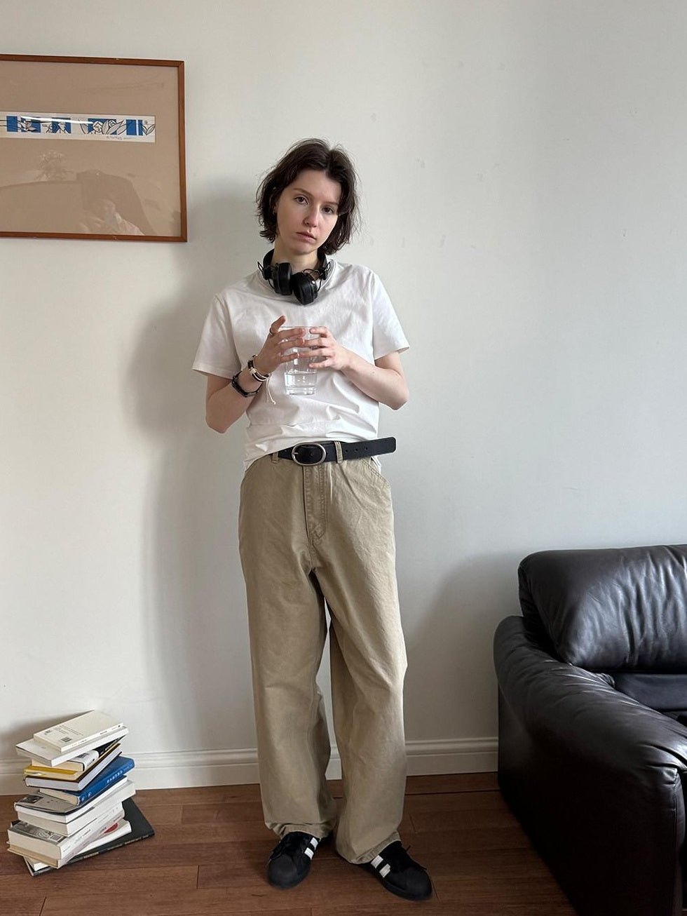 Country Moment Washed Cotton 100 Percent Loose Mid Rise Cargo Casual Youth Straight Pants