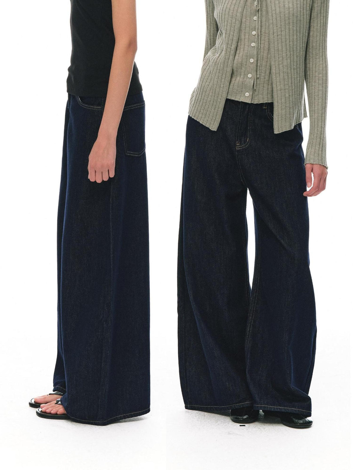 Country Moment High Waist Breathable Cotton Loose Youthful Denim No Stretch Wide Leg Jeans