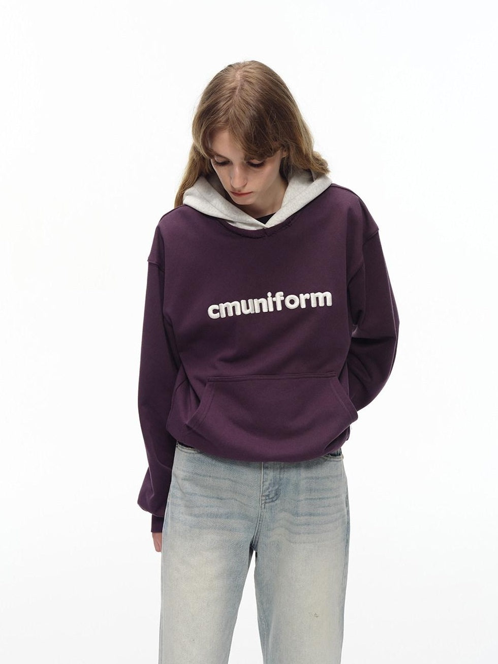 Country Moment Warm Thick Oversized Colorblock Cotton Blend Unisex Casual Letter Print Hoodie