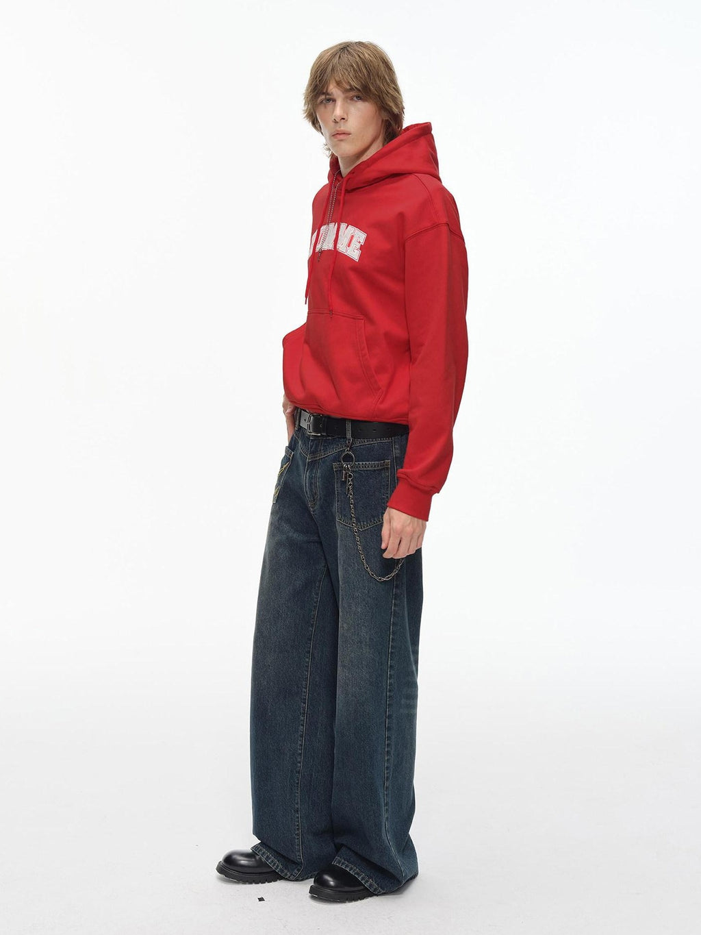 Country Moment Breathable Cotton Embroidered Mid Rise Loose Stonewash Wide Leg Jeans