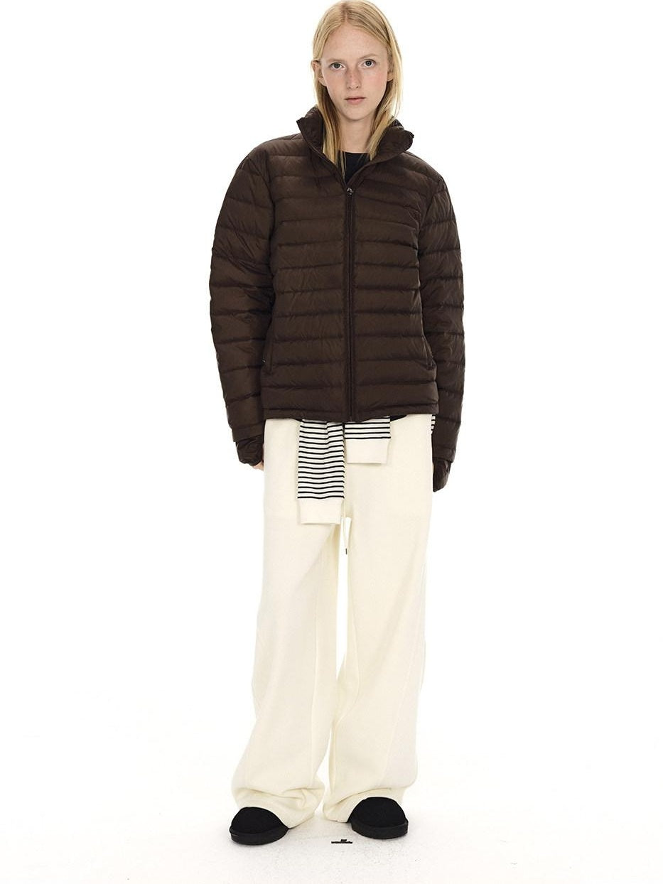 Country Moment Lightweight Warm Short Stand Collar Casual Unisex Nylon White Duck Down Jackets