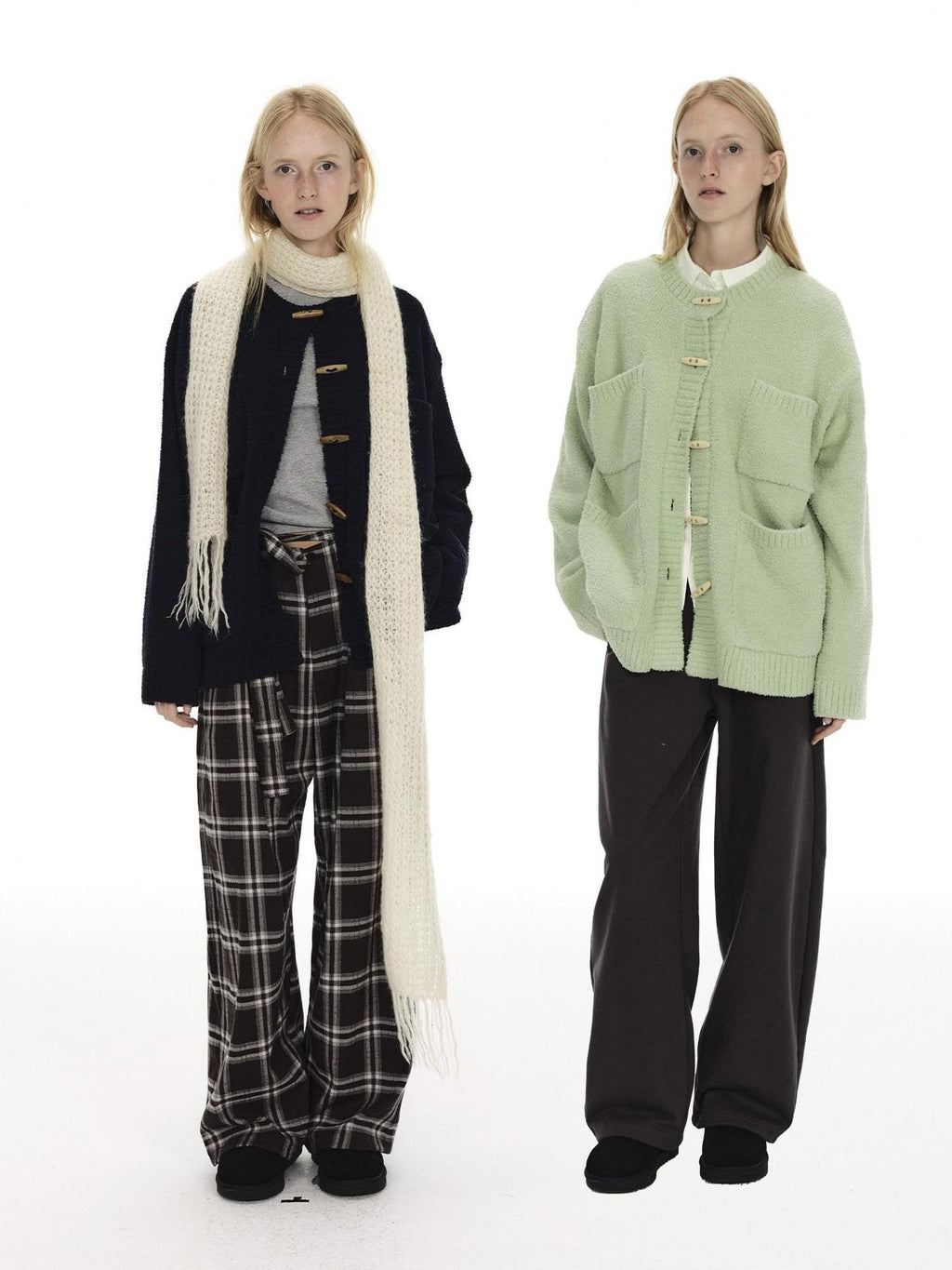 Country Moment Soft Warm Button Vintage Loose Fit Women Commuter Polyester Cardigans