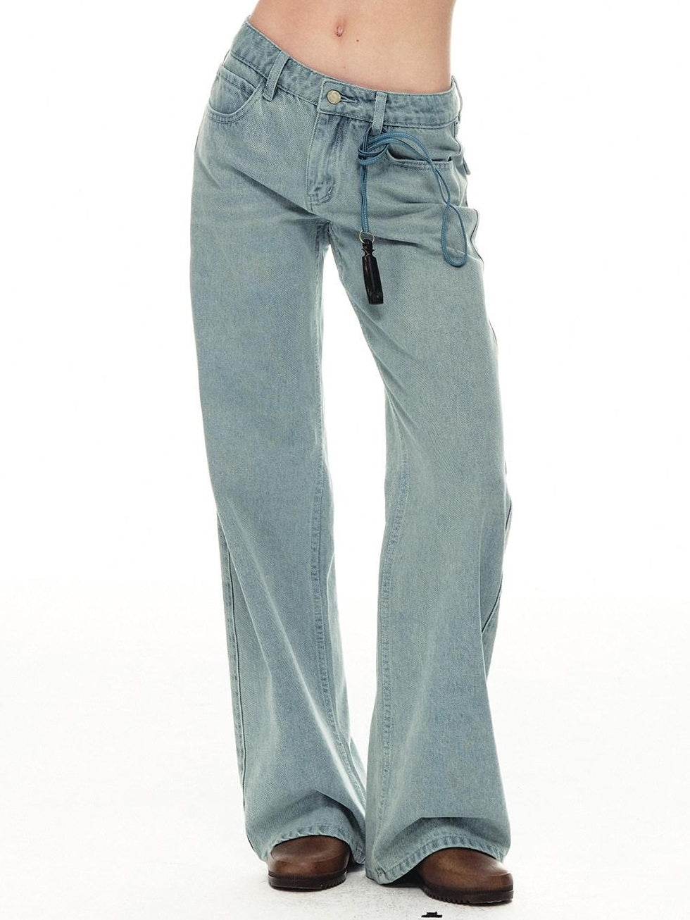 Country Moment Breathable Midrise Waterwash Loose Unisex Casual Cotton Wide Leg Jeans