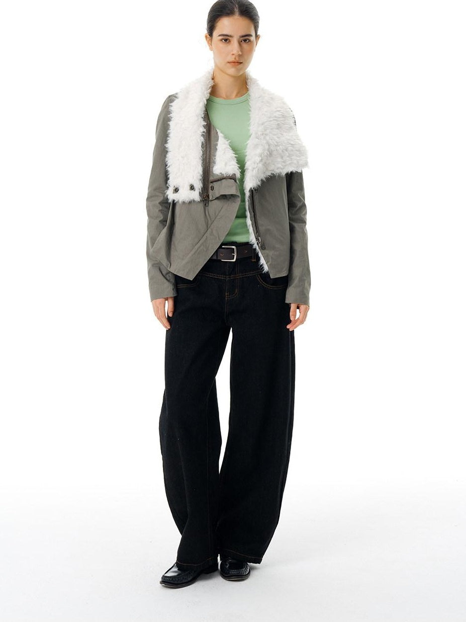 Country Moment Mid Rise Topstitch Casual Commute Cotton Slight Stretch Wide Leg Jeans