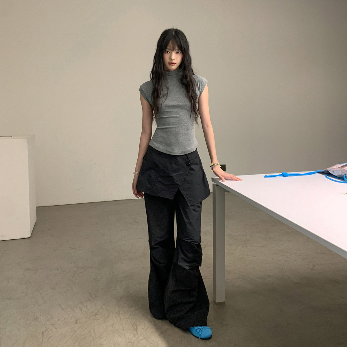 DDGIRL_studio_High_Waist_Cotton_Cargo_Pockets_Loose_Commuter_Women_Black_Straight_Pants_MISSTT