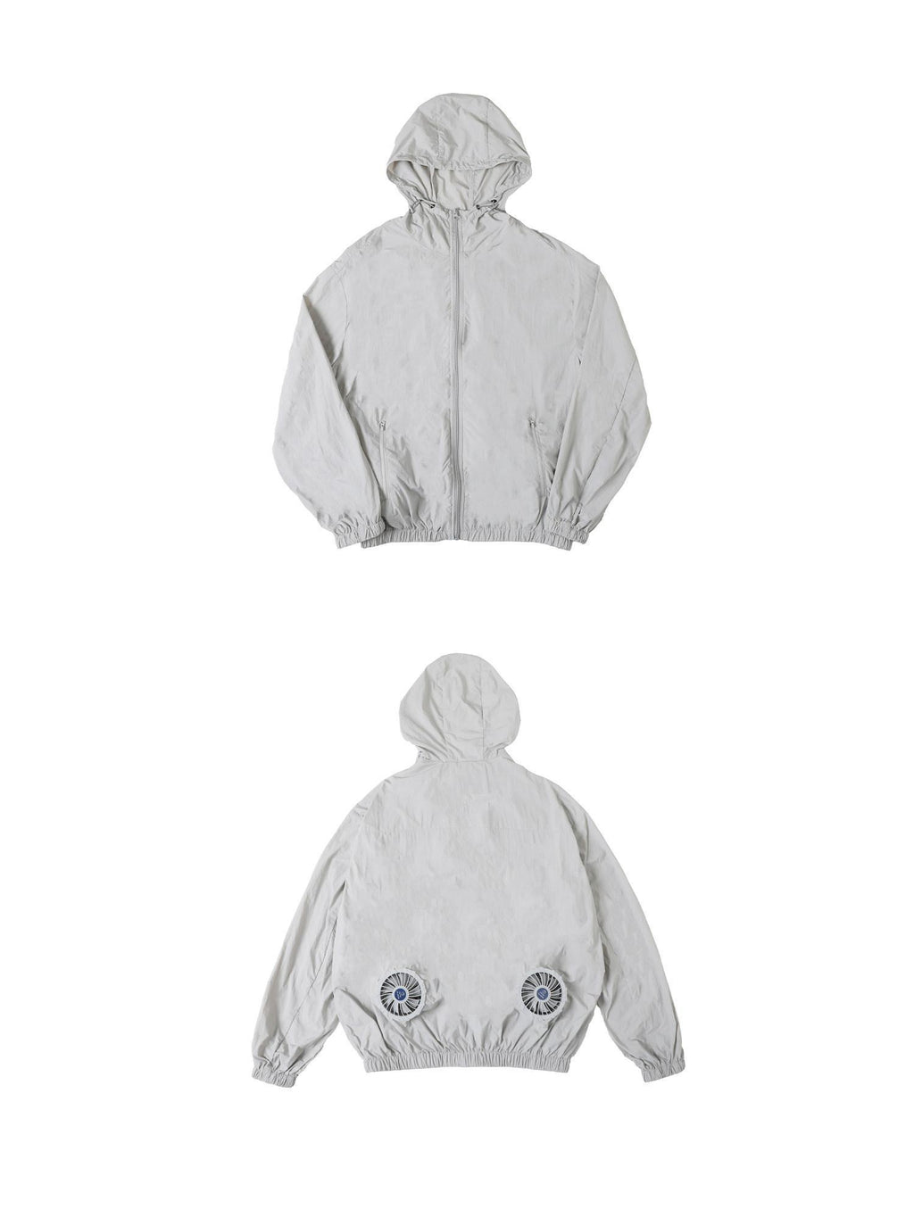 Country Moment Breathable Nylon Hooded Cropped Loose Fit Unisex Grey Long Sleeve T-Shirts