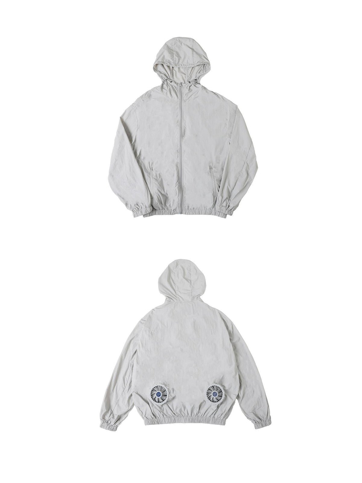 Country Moment Breathable Nylon Hooded Cropped Loose Fit Unisex Grey Long Sleeve T-Shirts